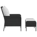 Garden Chair With Footstool Black Poly Rattan Tlaool