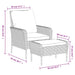 Garden Chair With Footstool Grey Poly Rattan Tlaoop