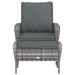 Garden Chair With Footstool Grey Poly Rattan Tlaoop