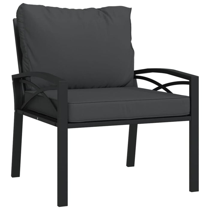 Garden Chair With Grey Cushions 68x76x79 Cm Steel Tlxioa