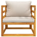 Garden Chair With Light Grey Cushions Solid Wood Acacia