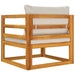 Garden Chair With Light Grey Cushions Solid Wood Acacia