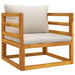 Garden Chair With Light Grey Cushions Solid Wood Acacia