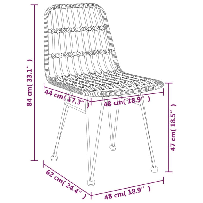 Garden Chairs 2 Pcs 48x62x84 Cm Pe Rattan Tokaxn