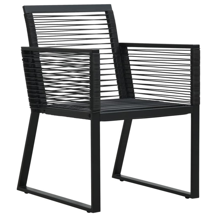 Garden Chairs 2 Pcs Black Pvc Rattan Anpix