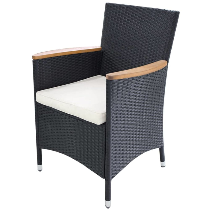 Garden Chairs 2 Pcs With Cushions Poly Rattan Black Axpix