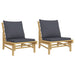 Garden Chairs 2 Pcs With Dark Grey Cushions Bamboo Tltapk