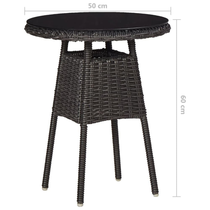 Garden Chairs 2 Pcs With Tea Table Poly Rattan Black Alppb