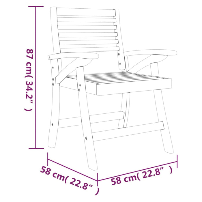 Garden Chairs 4 Pcs 58x58x87 Cm Solid Wood Acacia Toplnln