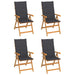 Garden Chairs 4 Pcs With Anthracite Cushions Solid Teak