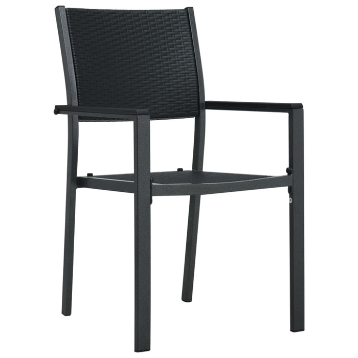 Garden Chairs 4 Pcs Black Plastic Rattan Look Ainkb