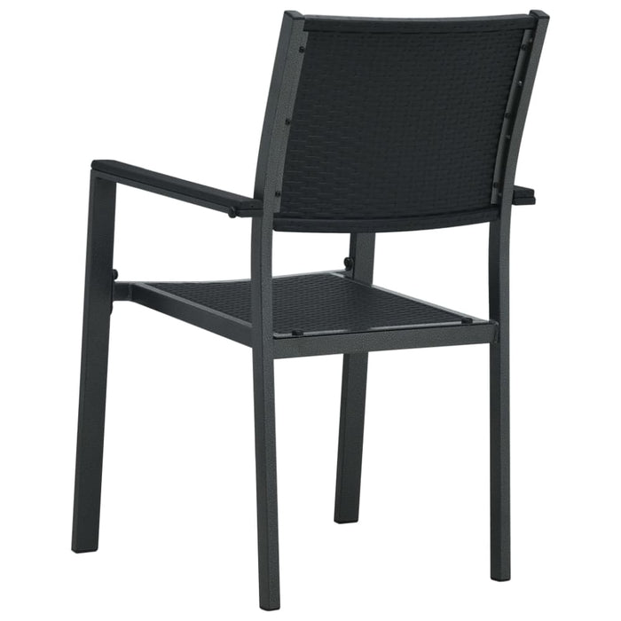 Garden Chairs 4 Pcs Black Plastic Rattan Look Ainkb