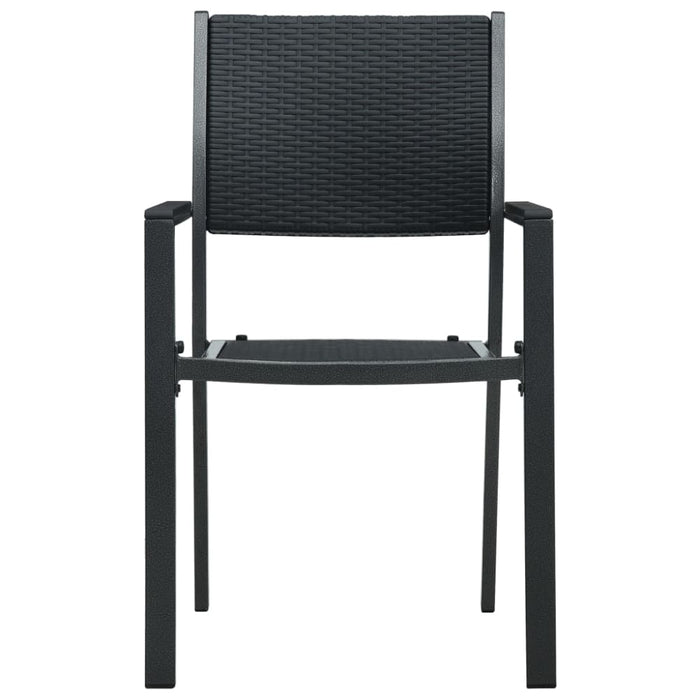 Garden Chairs 4 Pcs Black Plastic Rattan Look Ainkb