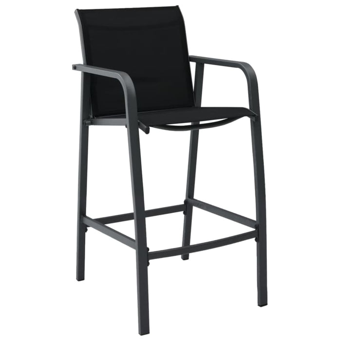 Garden Bar Chairs 4 Pcs Black Textilene Anooi