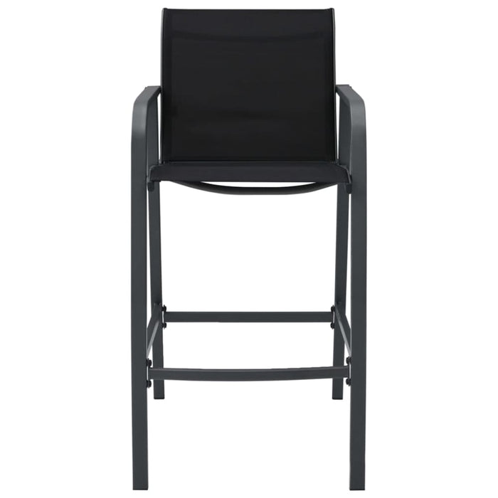 Garden Bar Chairs 4 Pcs Black Textilene Anooi