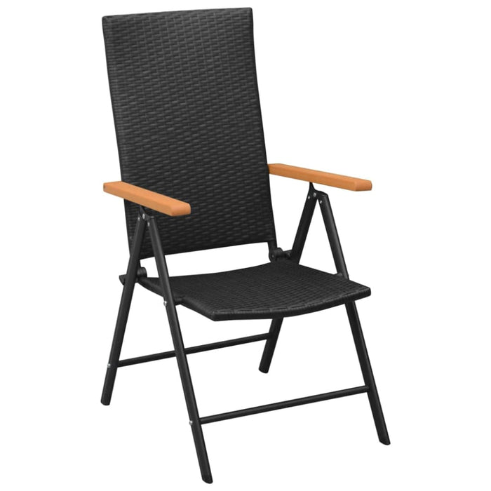 Garden Chairs 4 Pcs Poly Rattan Black Totobl