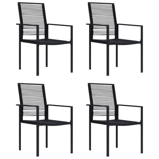 Garden Chairs 4 Pcs Pvc Rattan Black Toxoix