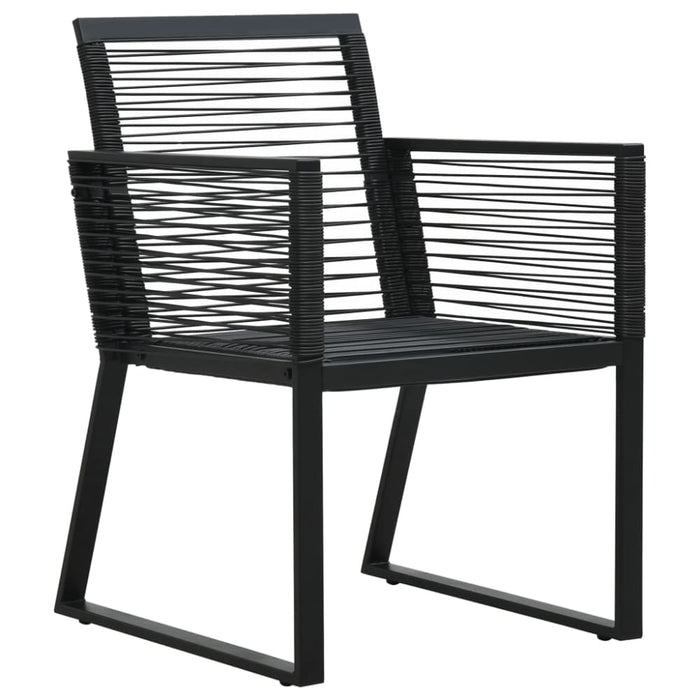 Garden Chairs 4 Pcs Rope Rattan Black Toxolb