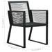 Garden Chairs 4 Pcs Rope Rattan Black Toxolb