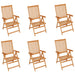 Garden Chairs 6 Pcs With Cream Cushions Solid Teak Wood