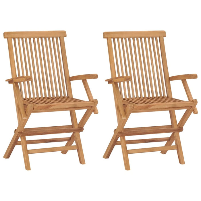 Garden Chairs With Anthracite Cushions 2 Pcs Solid Teak