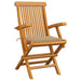 Garden Chairs With Beige Cushions 4 Pcs Solid Teak Wood