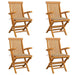 Garden Chairs With Beige Cushions 4 Pcs Solid Teak Wood