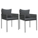 Garden Chairs With Cushions 2 Pcs Black 54x61x83 Cm Poly