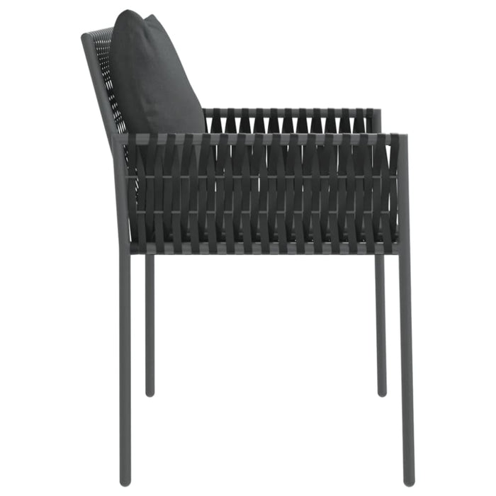 Garden Chairs With Cushions 2 Pcs Black 54x61x83 Cm Poly