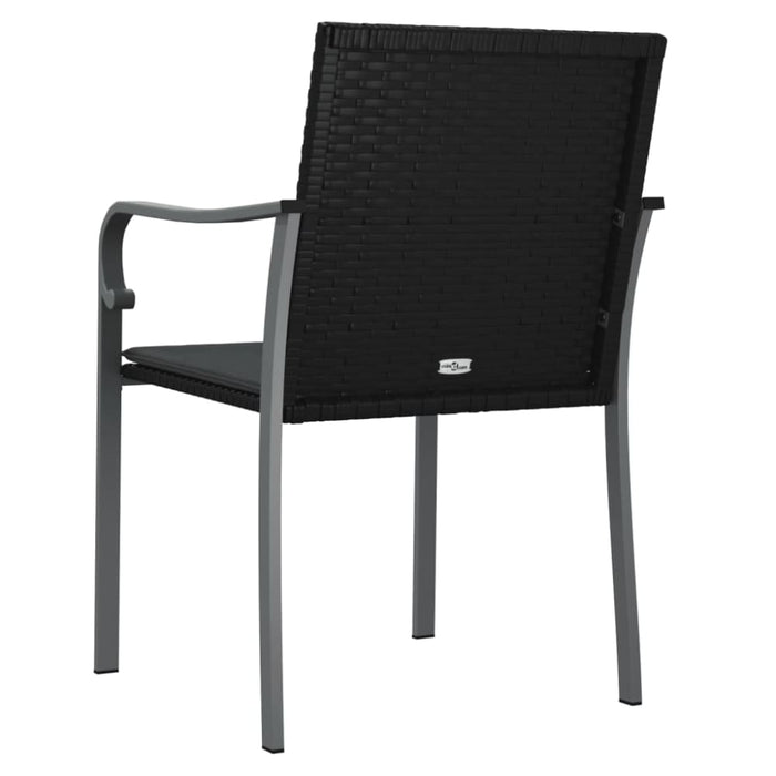 Garden Chairs With Cushions 2 Pcs Black 56x59x84 Cm Poly