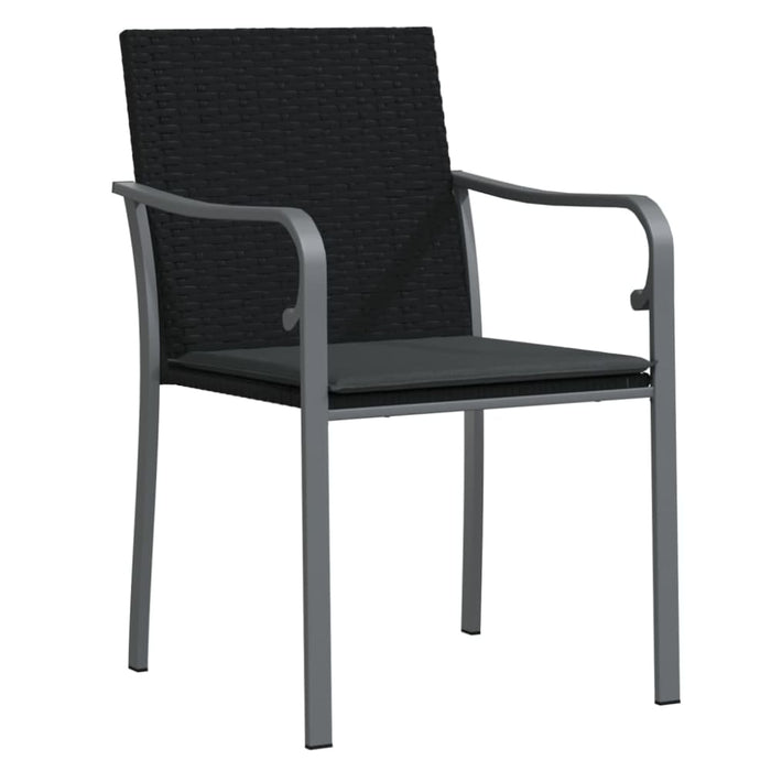 Garden Chairs With Cushions 2 Pcs Black 56x59x84 Cm Poly