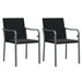 Garden Chairs With Cushions 2 Pcs Black 56x59x84 Cm Poly