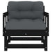 Garden Chairs With Cushions 2 Pcs Black Solid Wood Pine