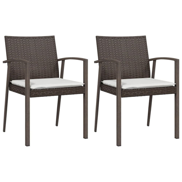 Garden Chairs With Cushions 2 Pcs Brown 56.5x57x83 Cm Poly