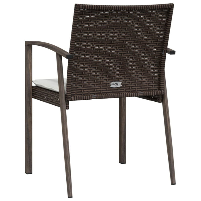 Garden Chairs With Cushions 2 Pcs Brown 56.5x57x83 Cm Poly