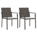 Garden Chairs With Cushions 2 Pcs Brown 56x59x84 Cm Poly