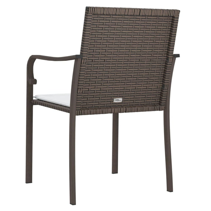 Garden Chairs With Cushions 2 Pcs Brown 56x59x84 Cm Poly