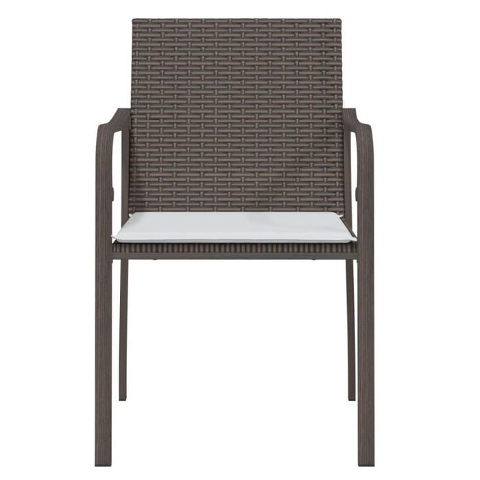 Garden Chairs With Cushions 2 Pcs Brown 56x59x84 Cm Poly