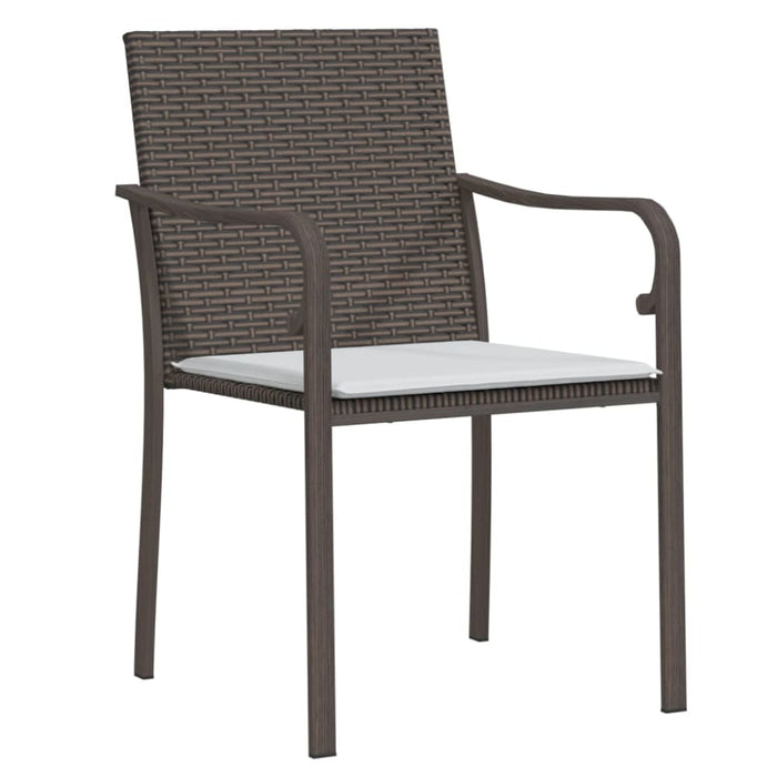 Garden Chairs With Cushions 2 Pcs Brown 56x59x84 Cm Poly