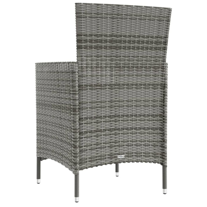 Garden Chairs With Cushions 2 Pcs Poly Rattan Grey Tollnx