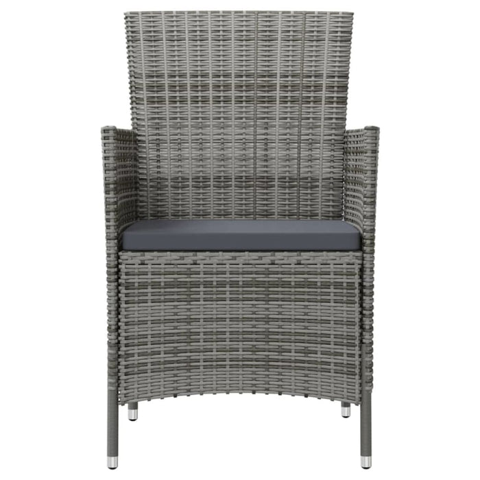 Garden Chairs With Cushions 2 Pcs Poly Rattan Grey Tollnx