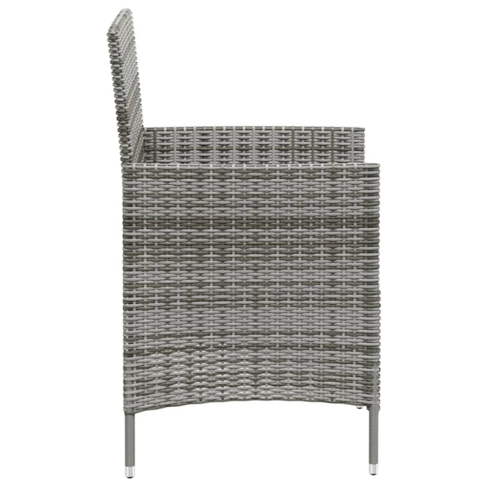 Garden Chairs With Cushions 2 Pcs Poly Rattan Grey Tollnx