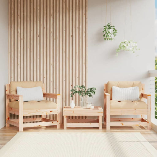 Garden Chairs With Cushions 2 Pcs Solid Wood Pine Nxpplx