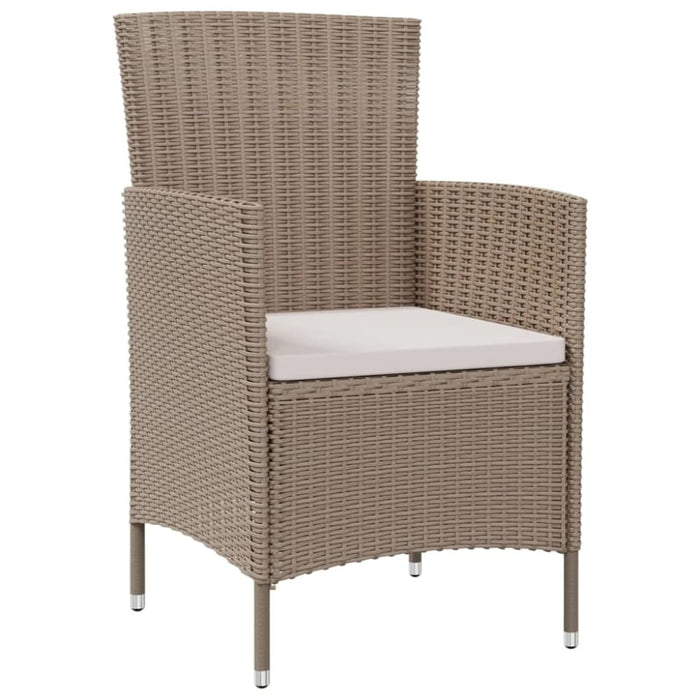 Garden Chairs With Cushions 4 Pcs Poly Rattan Beige Tollkx