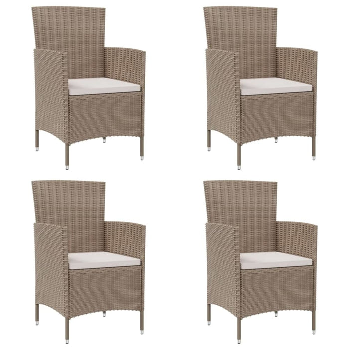 Garden Chairs With Cushions 4 Pcs Poly Rattan Beige Tollkx