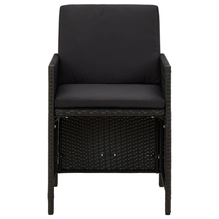 Garden Chairs With Cushions 4 Pcs Poly Rattan Black Tolial