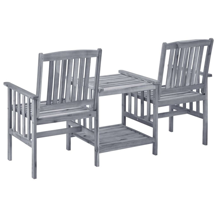 Garden Chairs With Tea Table 159x61x92 Cm Solid Acacia Wood