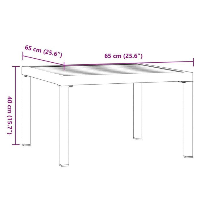 Garden Coffee Table Black 65x65x40 Cm Aluminium Abbnpit