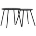 Garden Coffee Tables 2 Pcs Round Black Powder-coated Steel