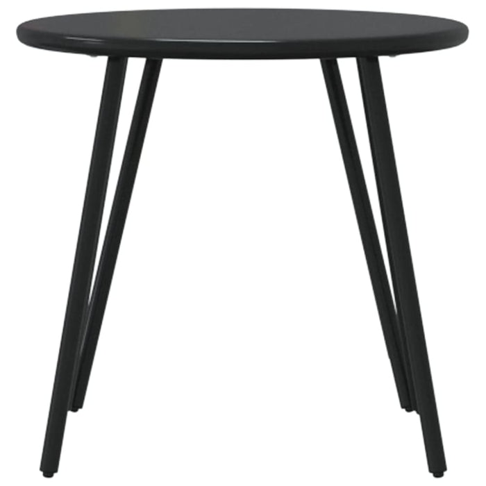 Garden Coffee Tables 2 Pcs Round Black Powder-coated Steel